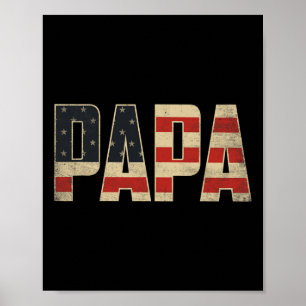 Papa Stoere Patriotische Amerikaanse Vlag Vaderdag Poster