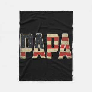 Papa Stoere Patriottische Amerikaanse Vlag Vaderda Fleece Deken