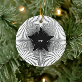 Papa straalt groovy vintage retro vibes verjaardag keramisch ornament