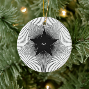 Papa straalt groovy vintage retro vibes verjaardag keramisch ornament