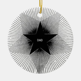 Papa straalt groovy vintage retro vibes verjaardag keramisch ornament