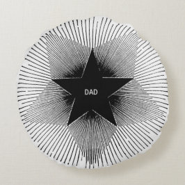 Papa straalt groovy vintage retro vibes verjaardag rond kussen