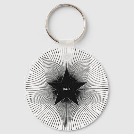 Papa straalt groovy vintage retro vibes verjaardag sleutelhanger