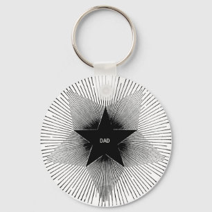 Papa straalt groovy vintage retro vibes verjaardag sleutelhanger