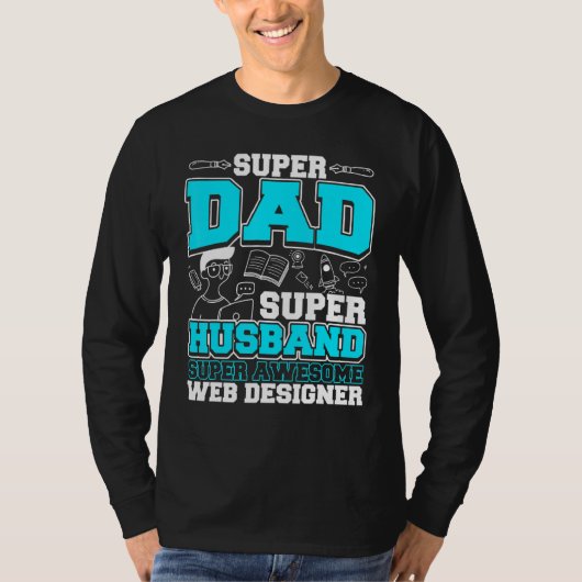 Papa Super Geweldige Web Er T-shirt (Voorkant)