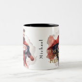 Papa Super Hero Tweekleurige Koffiemok (Center)