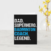 Papa Superheld Badminton Coach Grappige Badminton  Kaart (Gele Bloem)