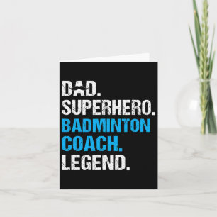 Papa Superheld Badminton Coach Grappige Badminton  Kaart