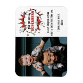 Papa Superheld Cartoon Speech Bubble Vader's dag Magneet (Verticaal)