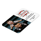 Papa Superheld Cartoon Speech Bubble Vader's dag Magneet (Linkerzijde)