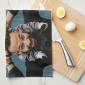 Papa Superheld Cartoon Speech Bubble Vader's dag Theedoek (Quarter Fold)