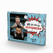 Papa superheld Comic Speech Bubble Fotoblokken (Rechts)