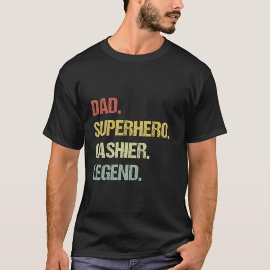 Papa superheld kassier legende t-shirt (Voorkant)