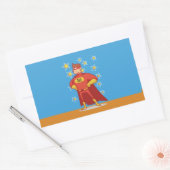 Papa Superheld op Vaderdag Rechthoekige Sticker (Envelop)