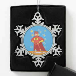 Papa Superheld op Vaderdag Tin Sneeuwvlok Ornament