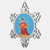 Papa Superheld op Vaderdag Tin Sneeuwvlok Ornament (Rechts)