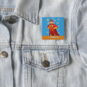 Papa Superheld op Vaderdag Vierkante Button 5,1 Cm (In situ)