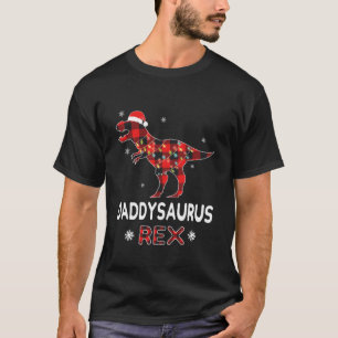 Papa T-Rex Red Pset Buffalo kerstaking T-shirt