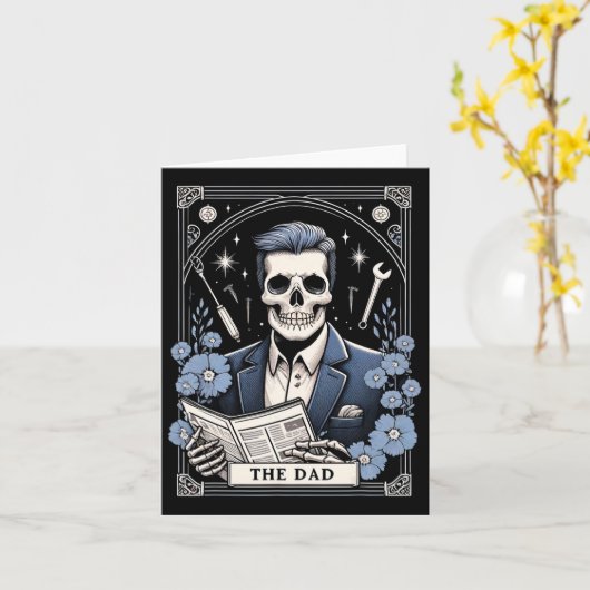Papa Tarot Kaart Skelet Vaders Day Skull Daddy Co (Gele Bloem)