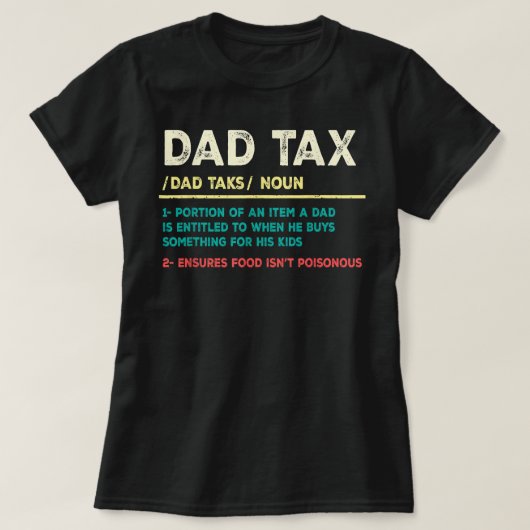 Papa Tax Definitie Grappige Vaderdag T-shirt (Design voorkant)