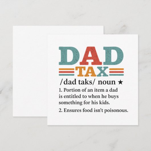 Papa Tax - Grappige Vaderschap Definitie (Voorkant / Achterkant)