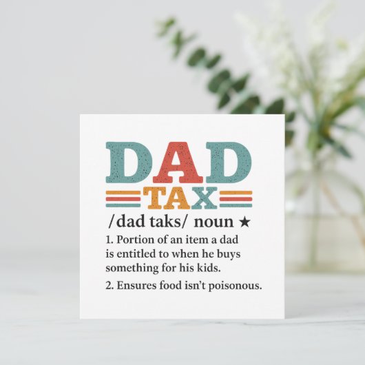 Papa Tax - Grappige Vaderschap Definitie (Staand voorkant)