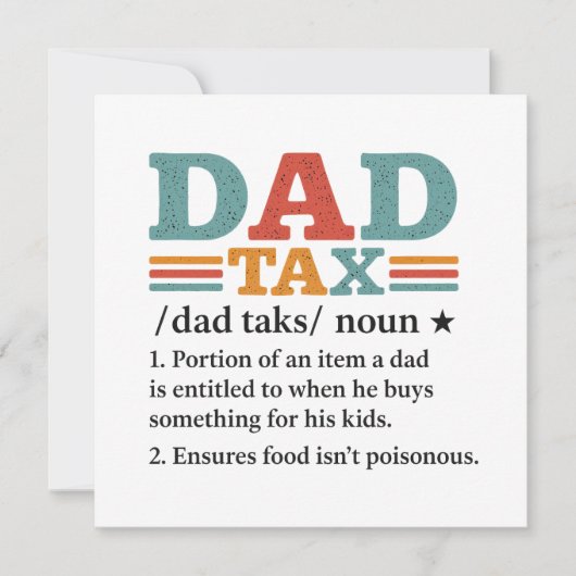 Papa Tax - Grappige Vaderschap Definitie (Voorkant)