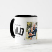 Papa team noemt één foto zwart wit Vaderdag Mok (Voorkant links)