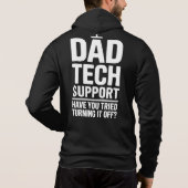 Papa Tech Ondersteuning – Grappige Tech Papa Humor Hoodie (Achterkant)