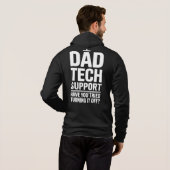 Papa Tech Ondersteuning – Grappige Tech Papa Humor Hoodie (Achterkant volledig)