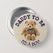 Papa, Teddy Bear Baby shower Button (Voorkant /achterkant)