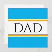 Papa Tekst Fun Himmelsblauw Wit Oranje Zwart Strep Feestdagenkaart (Voorkant / Achterkant)