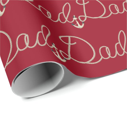 Papa-tekst in het ontwerp van de Nautical Rope Cadeaupapier (Rol Hoek)