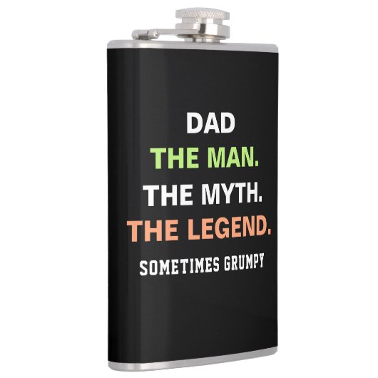 Papa The Man Myth Legend Grumpy Funny Quote Heupfles (Rechts)