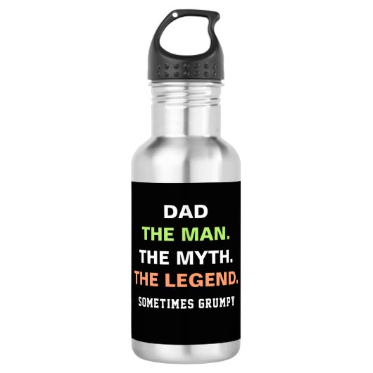 Papa The Man Myth Legend Grumpy Funny Quote Waterfles (Voorkant)