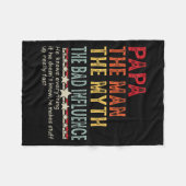 Papa The Man The Myth The Bad Influence He Knows E Fleece Deken (Voorkant (Horizontaal))