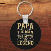 Papa The Man The Myth The Legend Fathers Day Sleutelhanger (Voorkant)