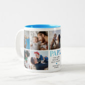 Papa The Man The Myth The Legend Foto Tweekleurige Koffiemok (Voorkant links)