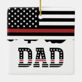 Papa Thin Red Line Firefighter Pap Gift Ceramic Keramisch Ornament (Achterkant)