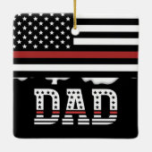 Papa Thin Red Line Firefighter Pap Gift Keramisch Ornament (Achterkant)