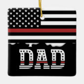 Papa Thin Red Line Firefighter Pap Gift Keramisch Ornament (Voorkant)