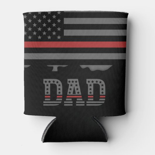 Papa Thin Red Line Firefighter Pap Gifts Blikjeskoeler (Voorkant)