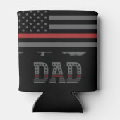 Papa Thin Red Line Firefighter Pap Gifts Blikjeskoeler (Achterkant)