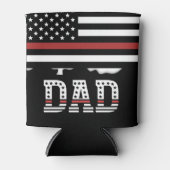 Papa Thin Red Line Firefighter Pap Gifts Blikjeskoeler (Voorkant)