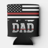 Papa Thin Red Line Firefighter Pap Gifts Blikjeskoeler (Achterkant)