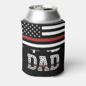 Papa Thin Red Line Firefighter Pap Gifts Blikjeskoeler (Blikje Achterkant)