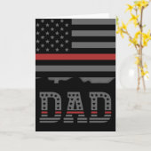 Papa Thin Red Line Firefighter Pap Gifts Kaart (Gele Bloem)