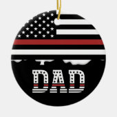 Papa Thin Red Line Firefighter Pap Gifts Keramisch Ornament (Voorkant)