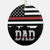 Papa Thin Red Line Firefighter Pap Gifts Keramisch Ornament (Links)