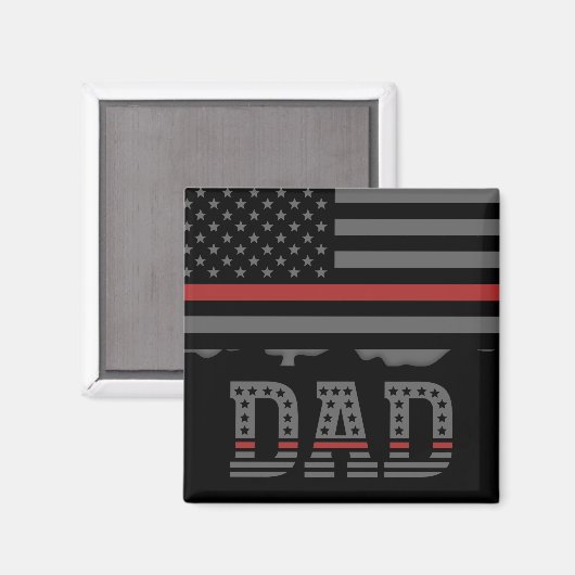 Papa Thin Red Line Firefighter Pap Gifts Magneet (Voorkant / Achterkant)